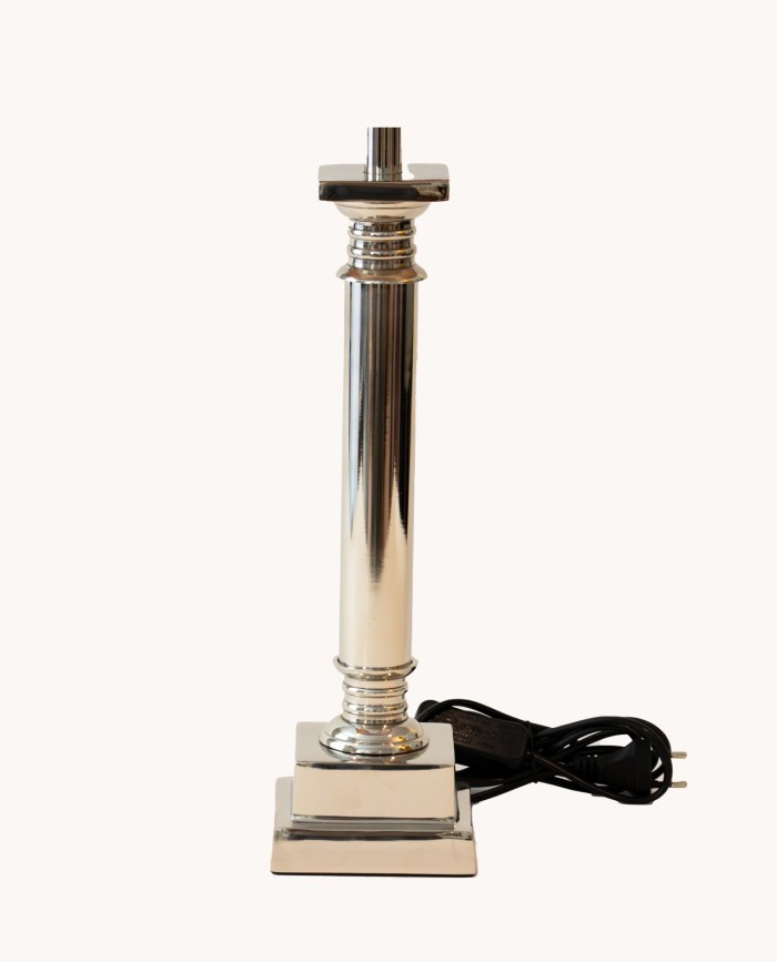 Glossy chrome lamp base