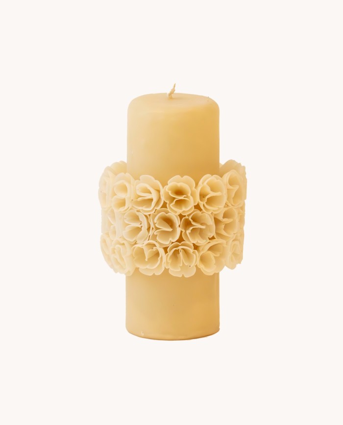 Vela flor grande marfil