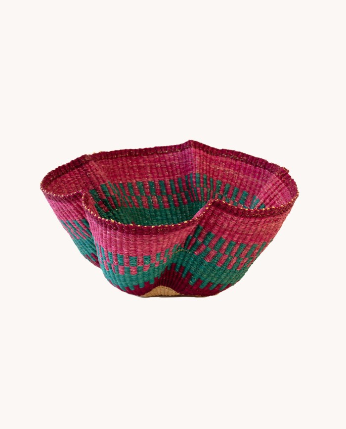 Cestos art waves fucsia, azul y granate